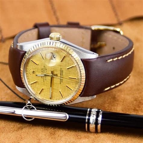 curved end leather strap for rolex datejust|vintage Rolex Datejust leather strap.